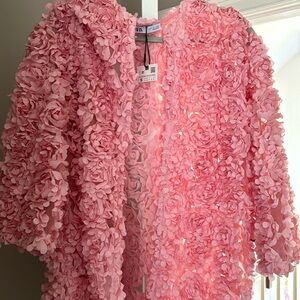 Zara textured floral coat never worn size small